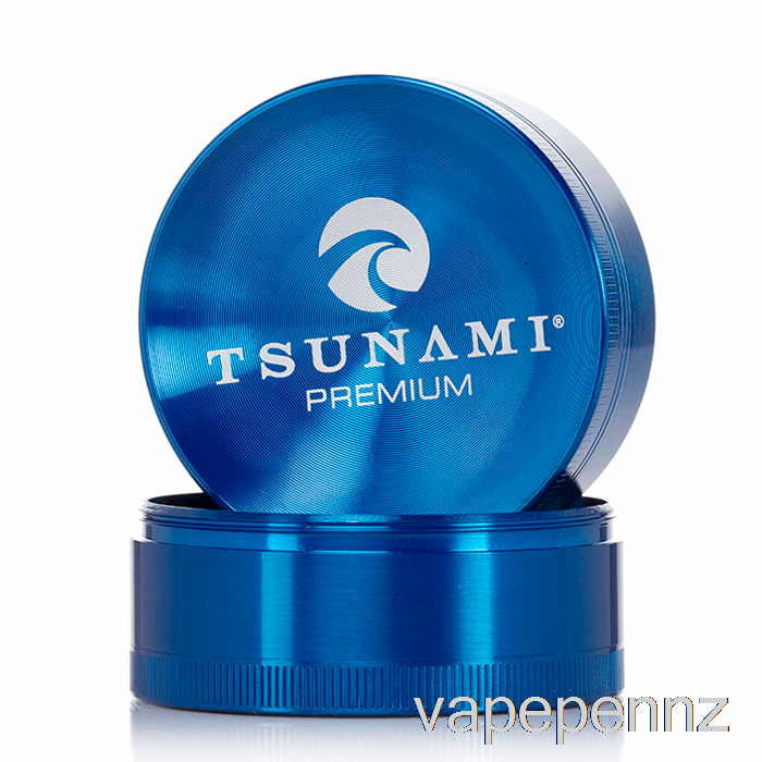 Tsunami 2.4inch 4-Piece Sunken Top Grinder Blue (63mm) VAPE NZ